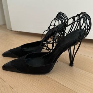 Black Chanel Bird Cage heel 37 1/5